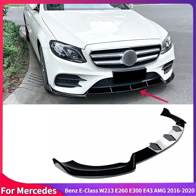 

Car Lower Front Spoiler Bumper Lip Blade Splitter for Mercedes-Benz E-Class W213 E260 E300 E43 AMG 2016-2020 Auto Accessories