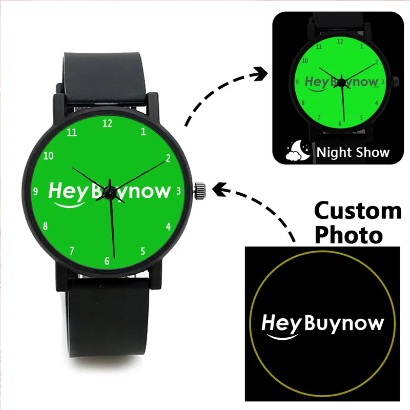 Hot Selling Custom Personalized Photo Printing Brand Logo Fashion Quartz Watch for Men and Women's Clock Anniversary Gift