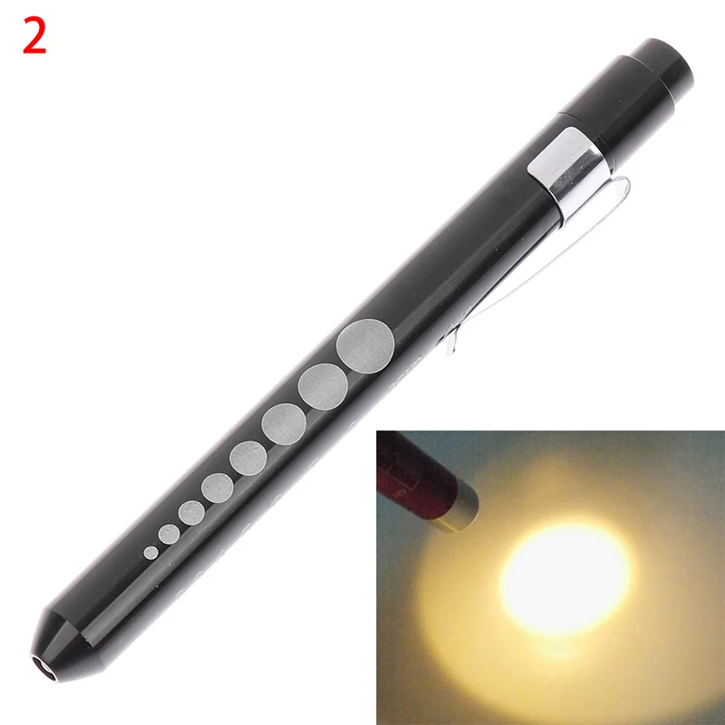 LED Flashlight Work Light First Aid Pen Light Torch Lamp Pupil Gauge Measurement