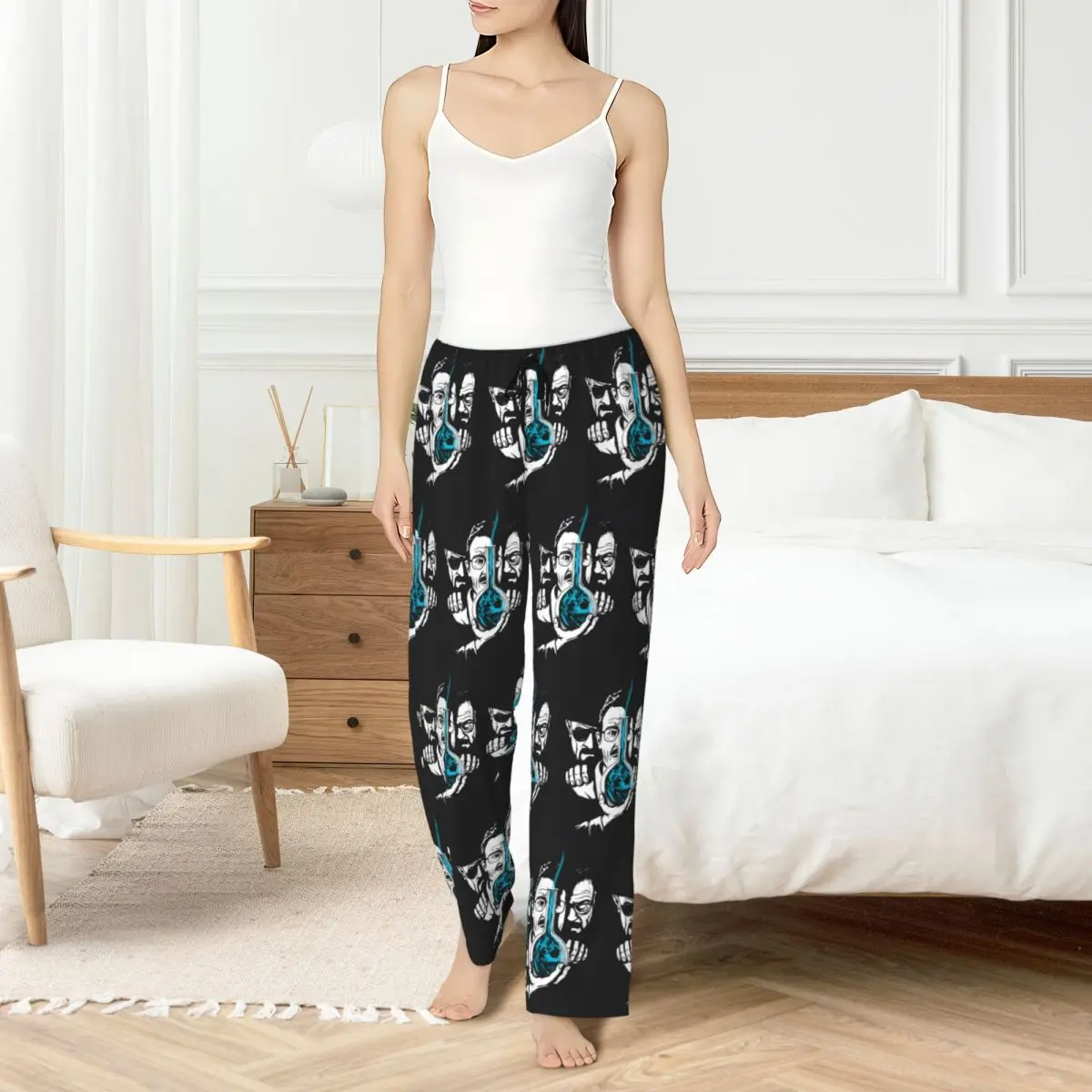 

Custom Breaking Bad Pajama Pants Women TV Show Lounge Sleep Stretch Sleepwear Bottoms with Pockets