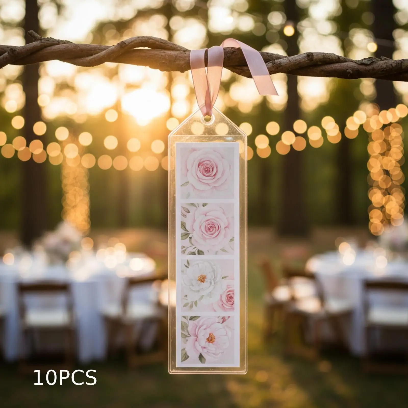 10Pcs Transparent Bookmark Sleeves DIY Women Decor Multipurpose Gift Tag Protectors Hang Tag Sleeves Bookmark Covers for Wedding