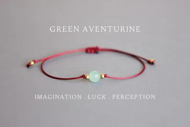 Green Aventurine Crystal Optimism Joy Good Luck Success Bracelet