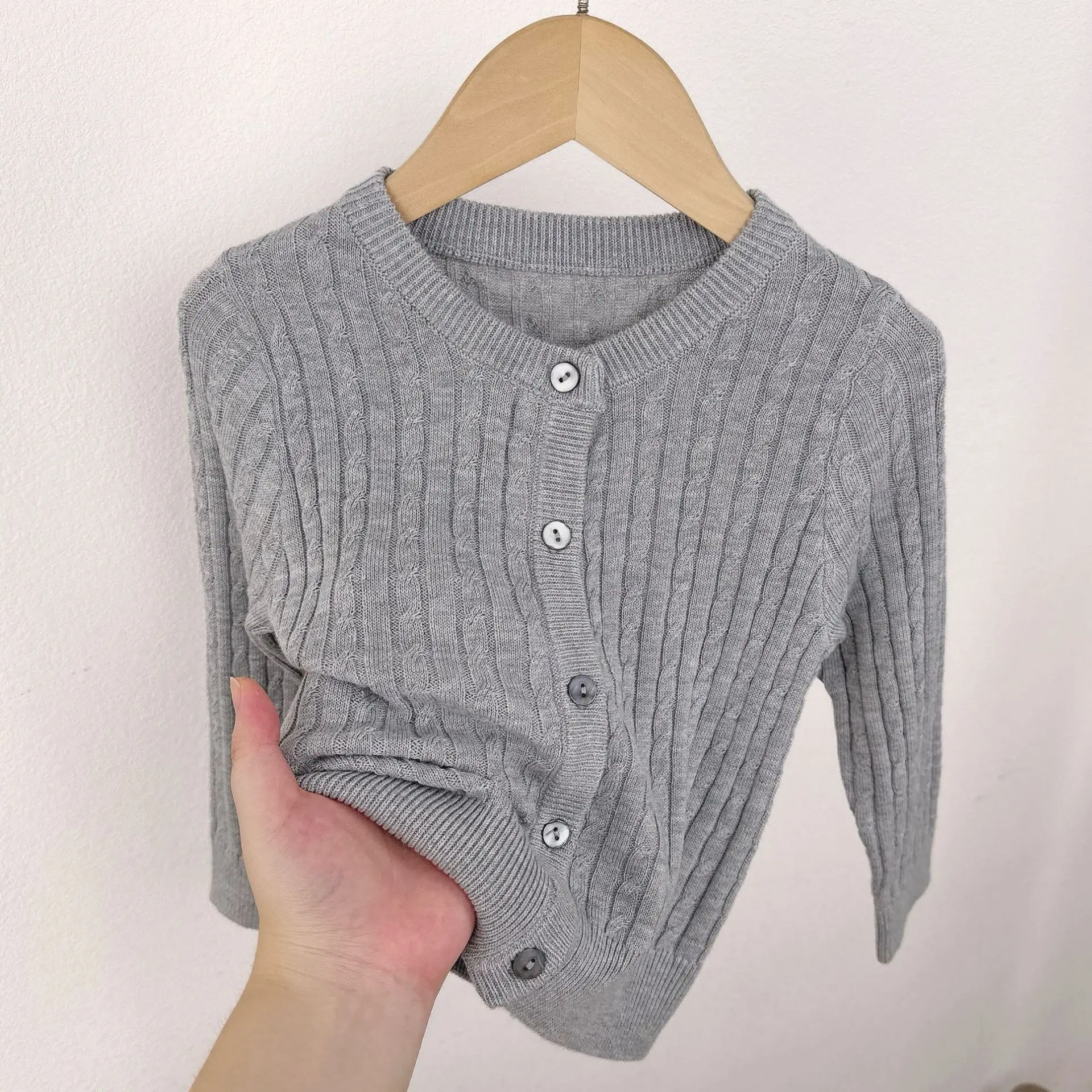 Pullover Crew Neck Long Sleeve T-Shirt Cotton Undershirt Solid Basic Casual Tops for Kids Boys Girls Spring Autumn 2-12Years