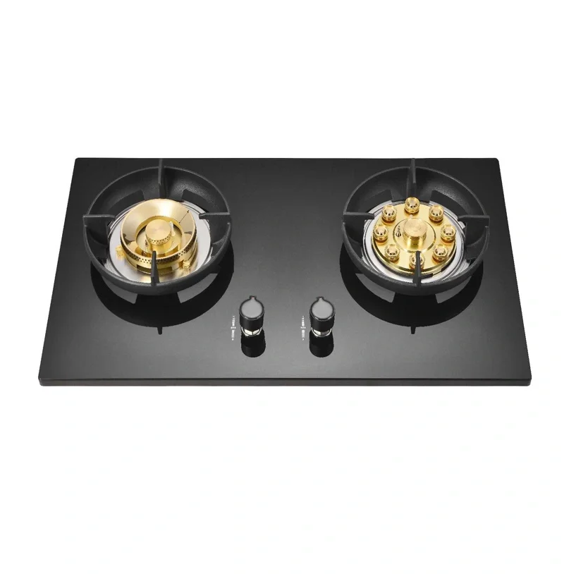 

Умная газовая плита с 2 конфорками — портативная/встроенная варочная панель из закаленного стекла для домашней кухни, высокая эффективность с функциями безопасности