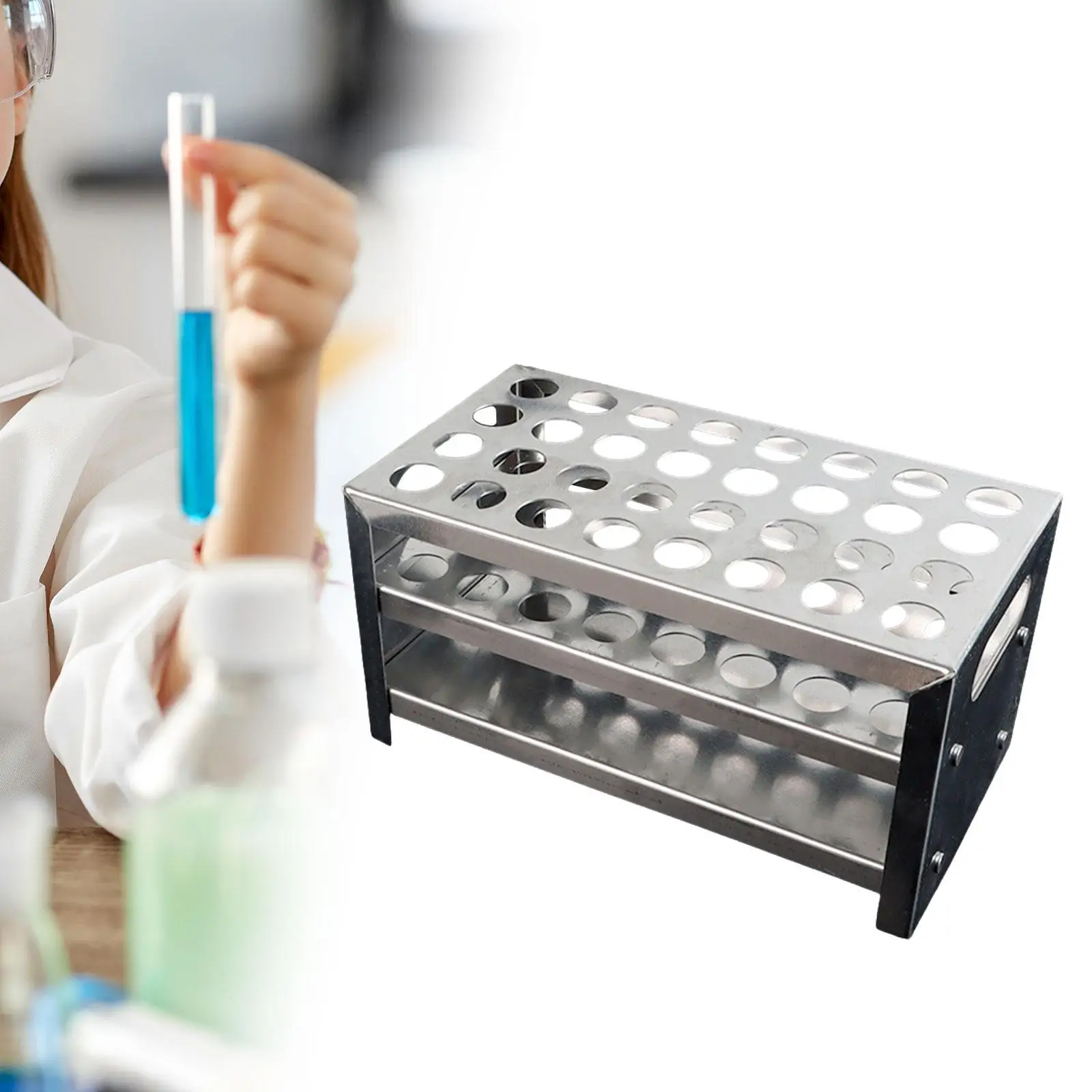 Cylindrical Tube Holder 32 Holes Portable Sample Collection Tube Holder