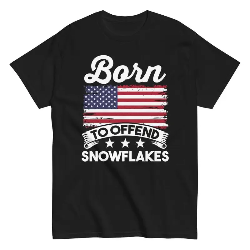 T-Shirt mit amerikanischer Flagge zum 4. Juli: Born to Offend Snowflakes