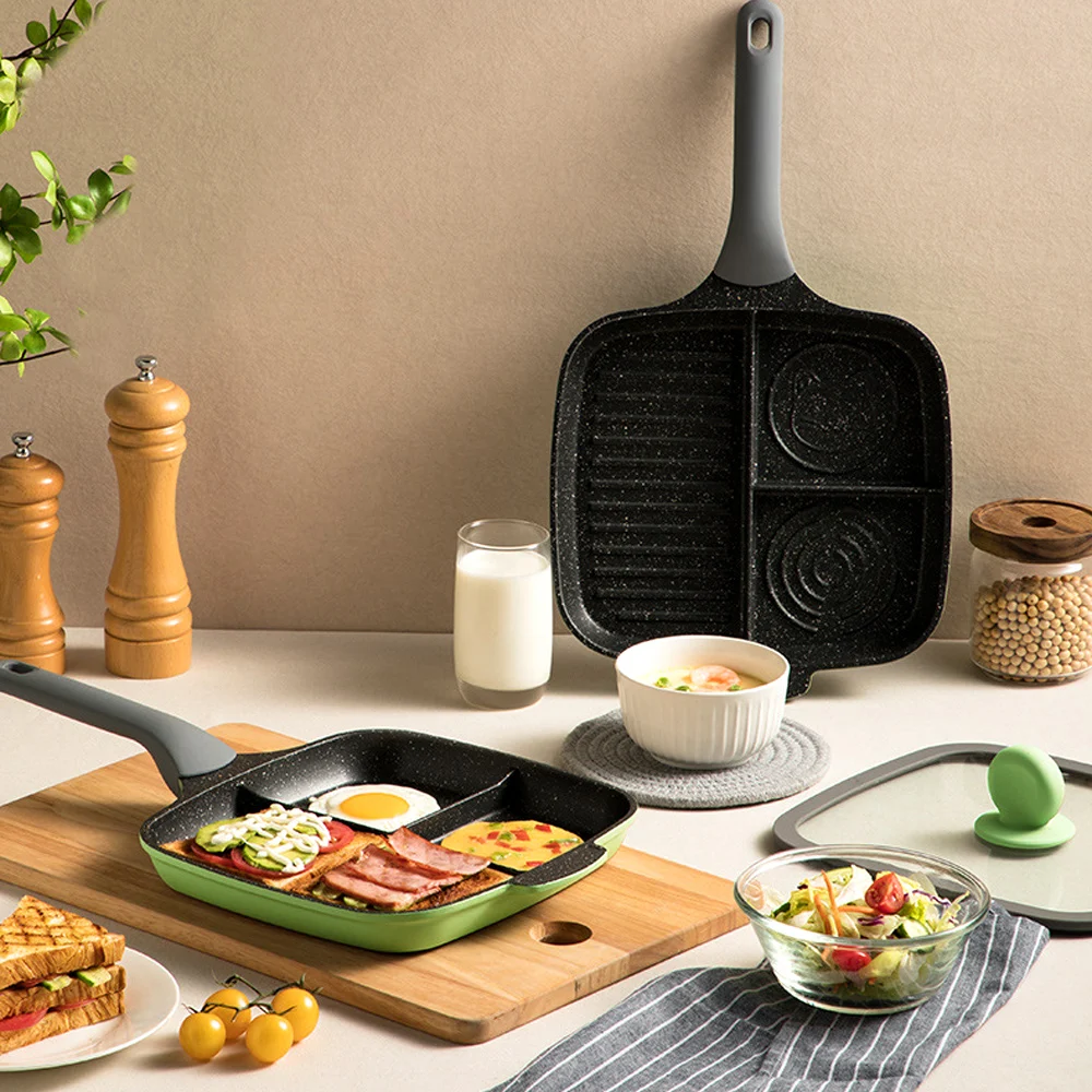 مقلاة البيض المقلي من كوكر كينج مقلاة مقلاة 3 في 1 مقلاة الإفطار متعددة الوظائف غير لاصقة فطيرة غداء الشواء #2