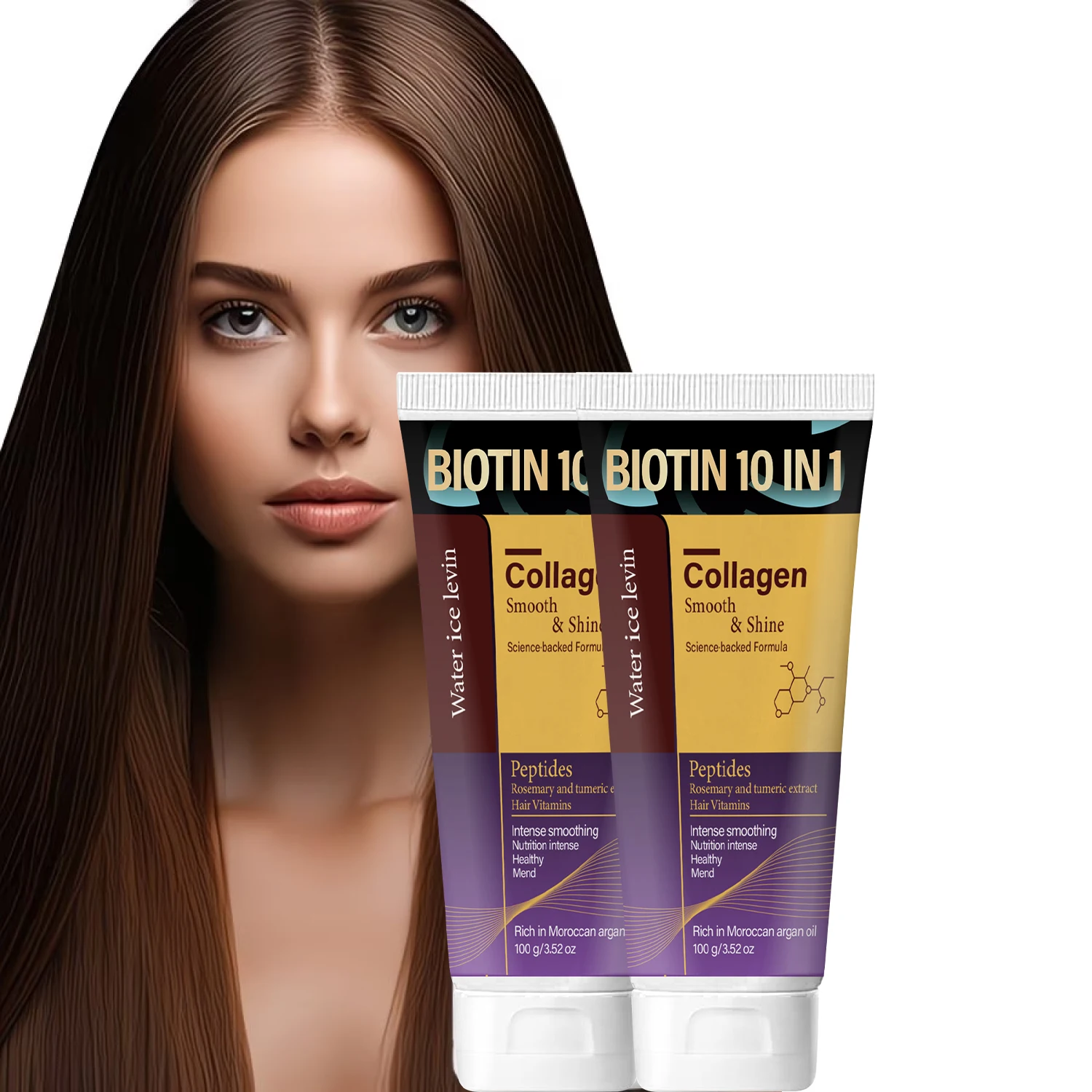 Biotin Collagen Hair Mask with Keratin & Argan Oil, Intense Smoothing Repair Treatment for Dry Damaged Hair 100g