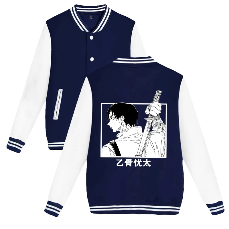 

New Okkotsu Yuta Printing Baseball Jacket Casual Sweatshirt Women Men Baseball Uniform Sportswear