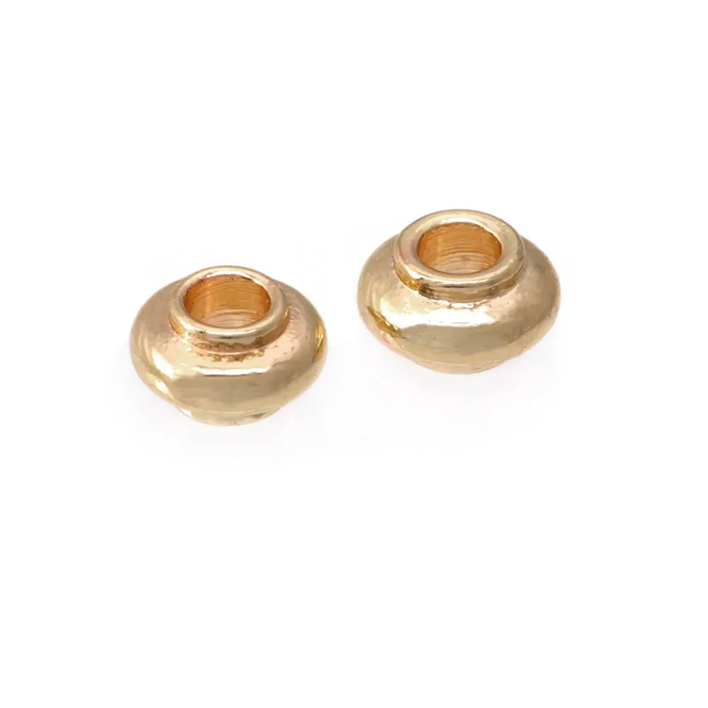 50PCS 3MM 4MM 5MM 6MM 18K Gold Color Brass Spacer Beads Bracelet High Quality Diy Necklace Earrings Jewelry Accessories Making