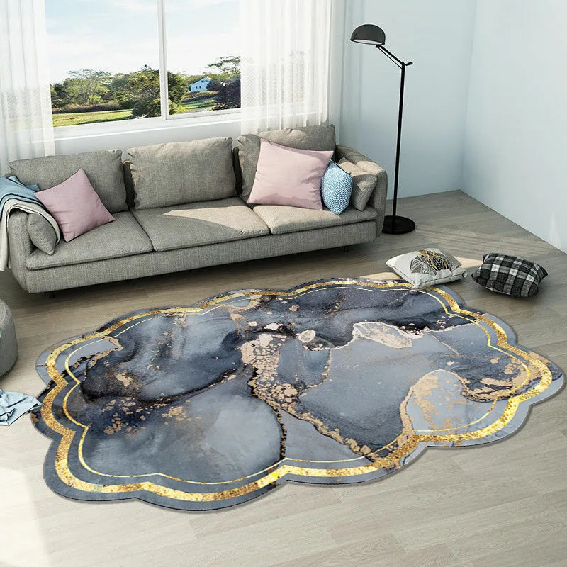 

Nordic Simple Carpet Marble Living Room Rugs Home Decoration Oval Study Sofa Coffee Table Mat Light Luxury Bedroom Bedside Rug