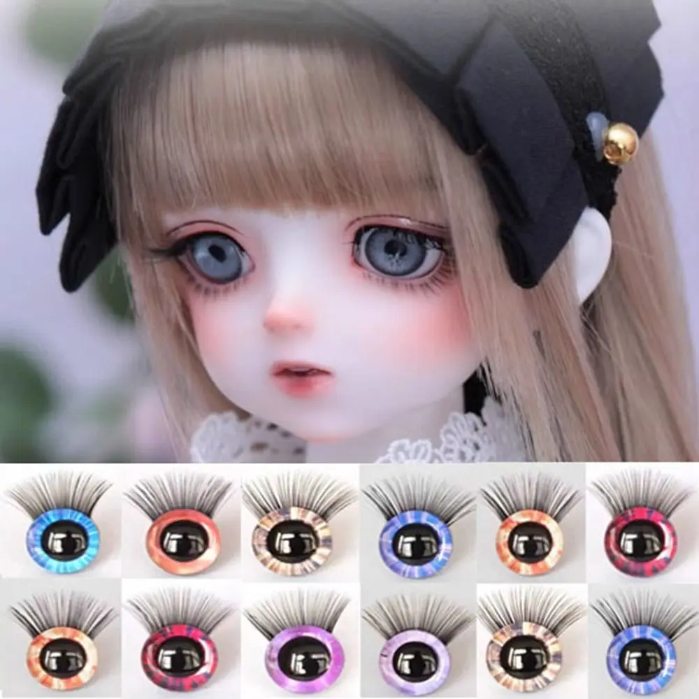 12mm Plastic Safety Eyes New 10 Colors Doll Accessories Eyes Crafts Eyes with Eyelash Doll Accessories