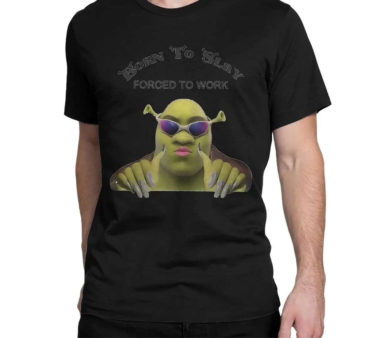 Damen Shrek Fun T-Shirt Mode Kurzarm Rundhalsdruck Damenkleidung Ästhetisches Harajuku Y2k Top Vintage Kleidung Gemütlich – Detail 6
