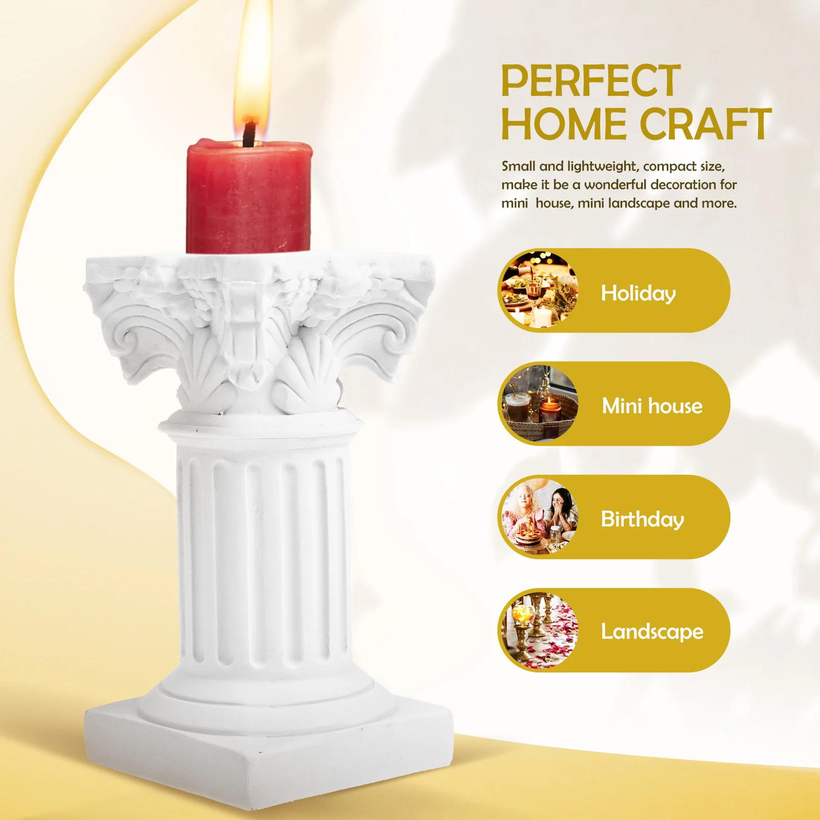 

10Pcs Exquisite Craftsmanship Candleholders for Home Unique Candlestick Decorative Photo Props Mini House Landscape Decors