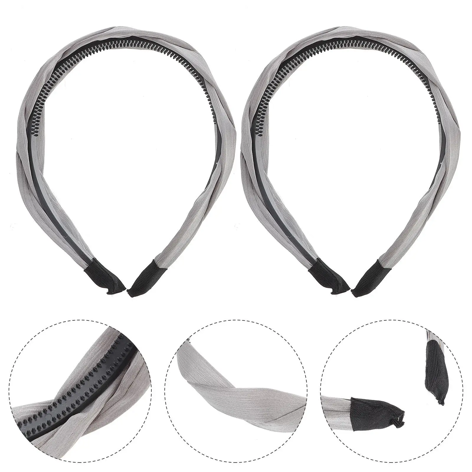 2Pcs Fabric Covered Braided Cross Headband Wide Twisted Hairband for Women Birthday Party Wedding Festival Washing