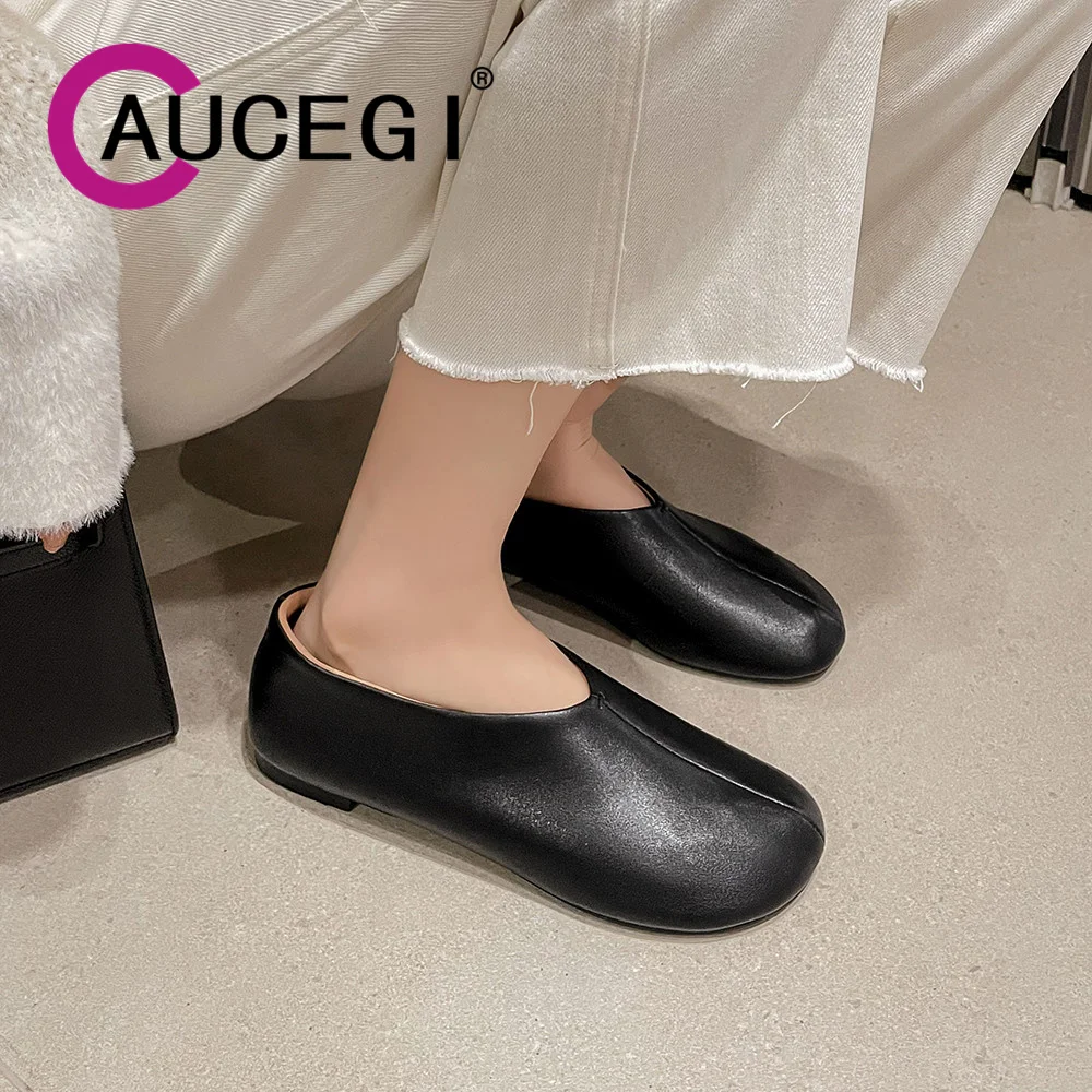 

Aucegi/Новые трендовые лоферы из натуральной кожи с круглым носком, женские удобные туфли из натуральной кожи на плоской подошве, простые летние прогулочные туфли