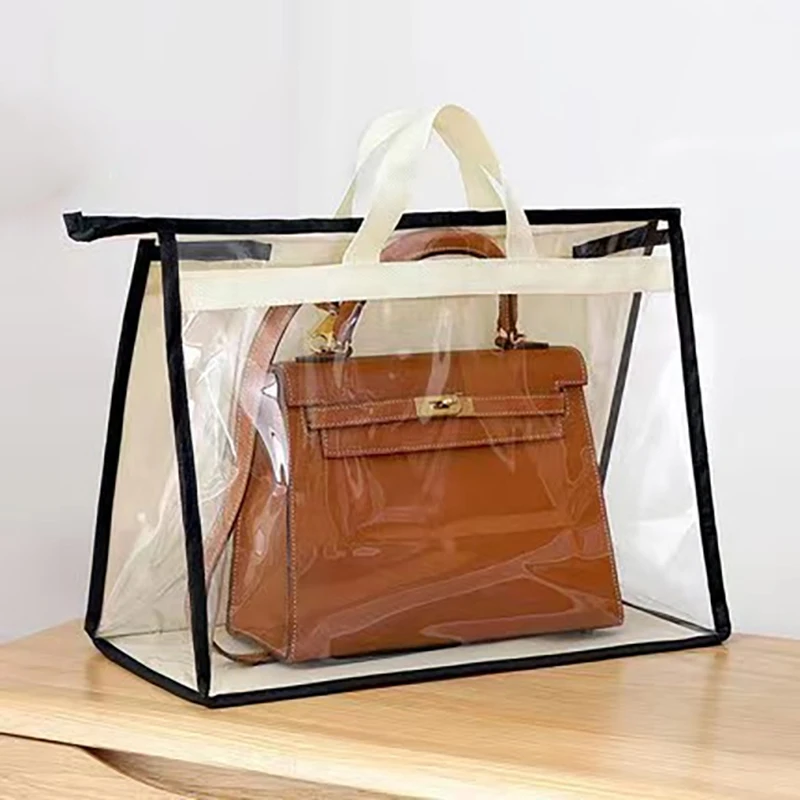 Bag Organizer Pvc Transparent Handbags Miscellaneous Dust Bags Zipper Handbag Moisture Hanging Organizer Gods UseCloset