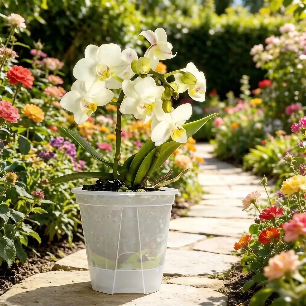 

6PCS Transparent Plastic Plant Pots Gardening Breathable High Quality Plant Nursery Pot Garden Practical Durable Planter Set