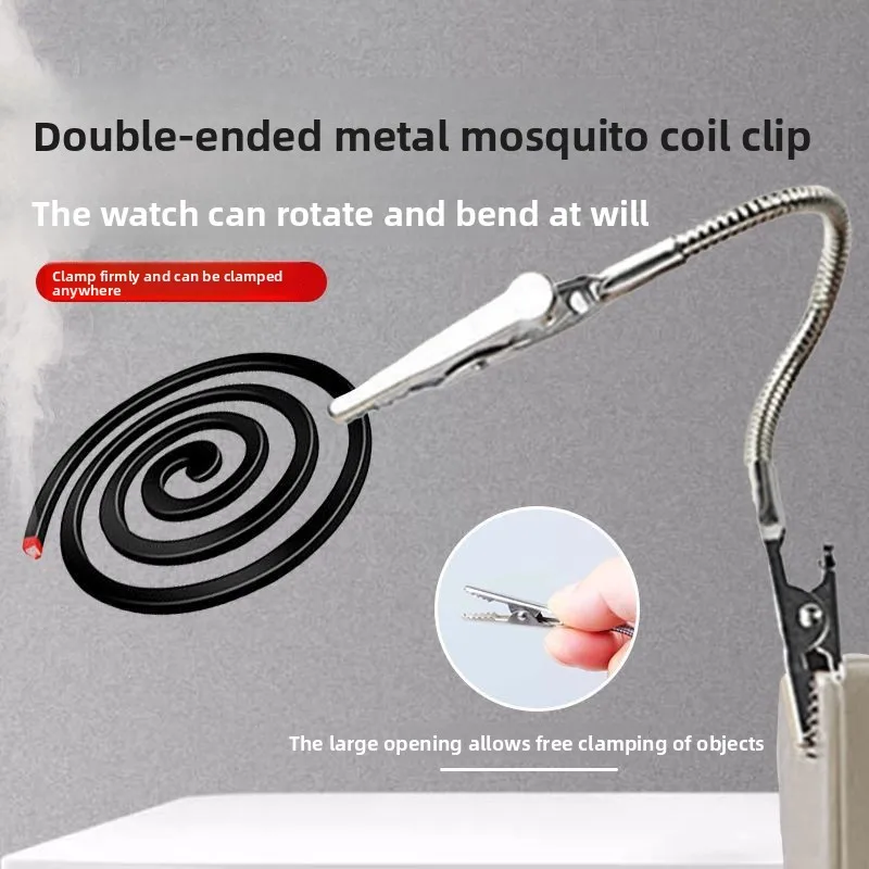 Clip per bobina di zanzara in coccodrillo a doppia testa per esterni, staffa di fissaggio pieghevole, clip speciale per aromaterapia, clip per etichette del supermercato