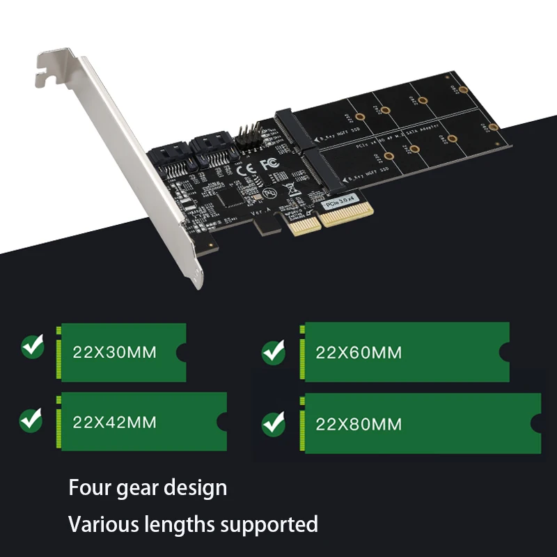 M.2 NGFF SSD 제어 PCI-E 확장 카드, 라이저 카드 어댑터 확장기, PCI e 컨버터 B 키 어댑터 카드, 6Gbps