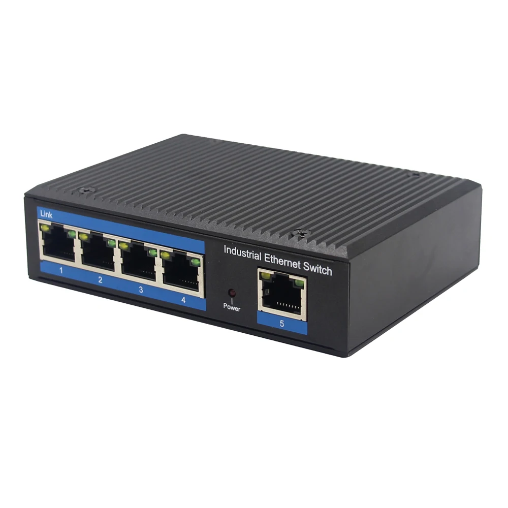 Outdoor Gigabit POE Switch Industrial Grade 5 POE Ports Switch Din Rail Mount 48-52V Power Supply view 3