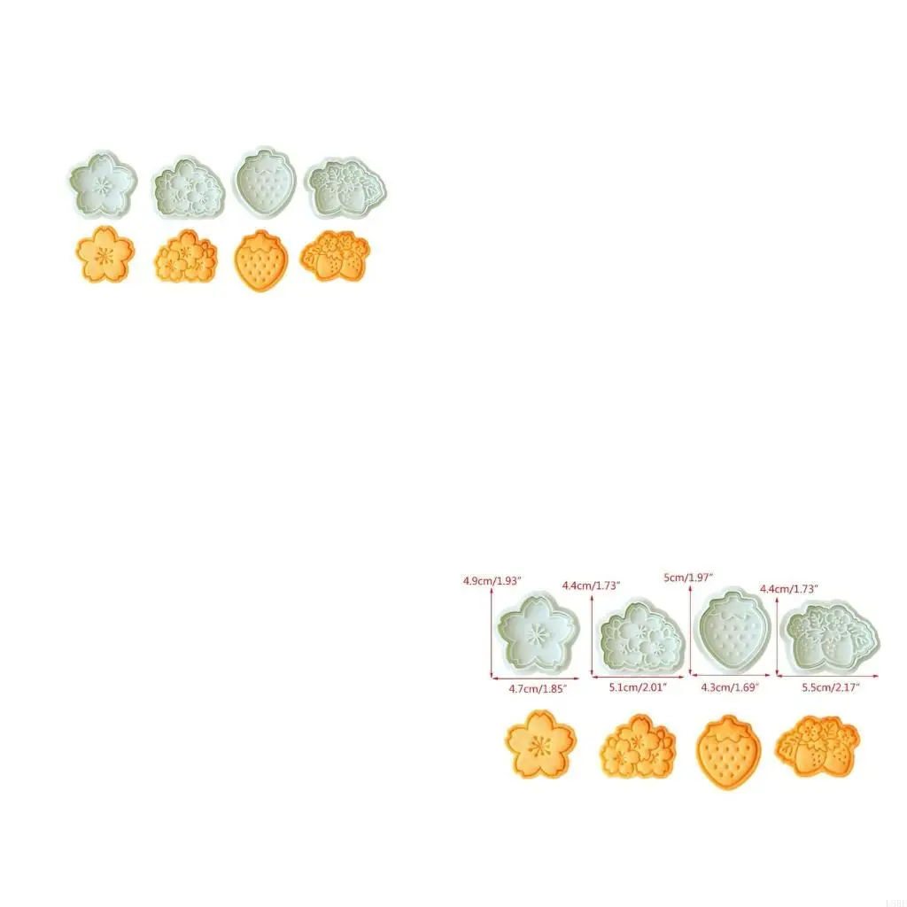 

Flower Strawberries Biscuit Molds Cookie Stamps Fondants Biscuit Pastries Cookie Cutter Molds for DIY Fondants Cake Bakings L5BE
