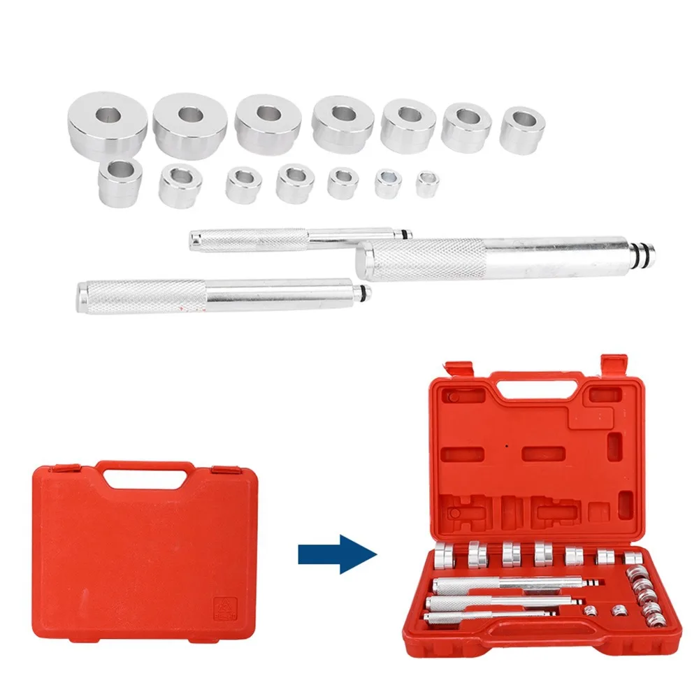 17PCS Aluminum alloy Wheel Bearing Seal Tool Knurled Handles Non-Slip Bushing Drivers Remover Tool Storage Case