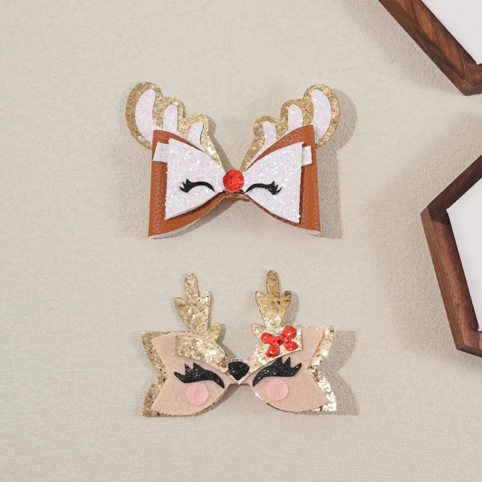 

Christmas Antler Hair Clip for Kids Girls Cute Sequin Bow Alligator Barrette Handmade Hairpins Christmas Hair Accessories