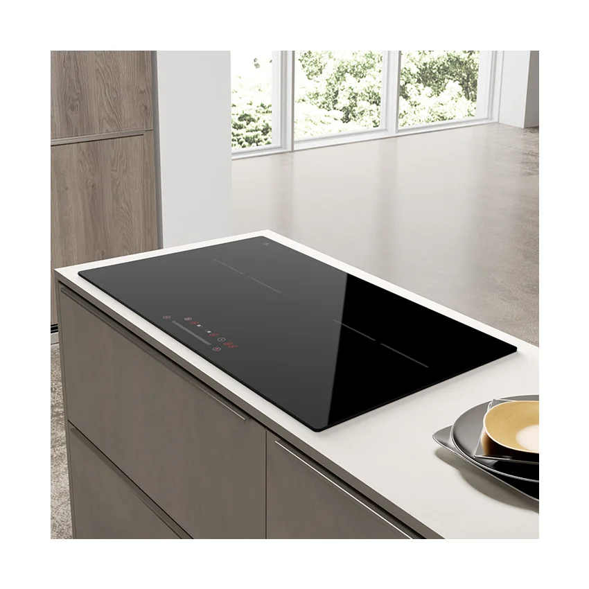

Двухзонная электрическая индукционная плита мощностью 4200 Вт с 2 конфорками, встроенная варочная панель с сенсорным управлением для кухни