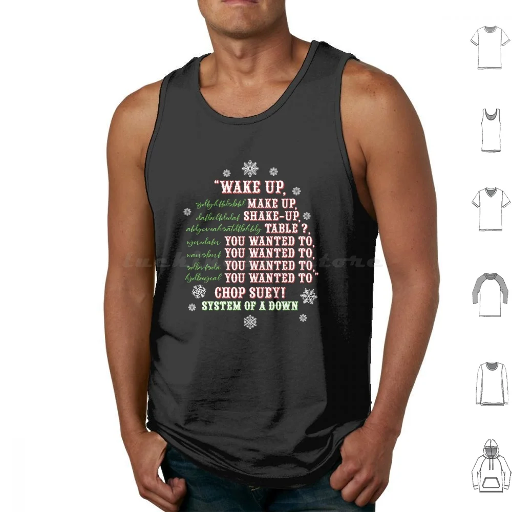 System Of A Down Chop Suey versión navideña camisetas sin mangas chaleco sistema sin mangas de A Down Soad Chop Suey música letras pesadas