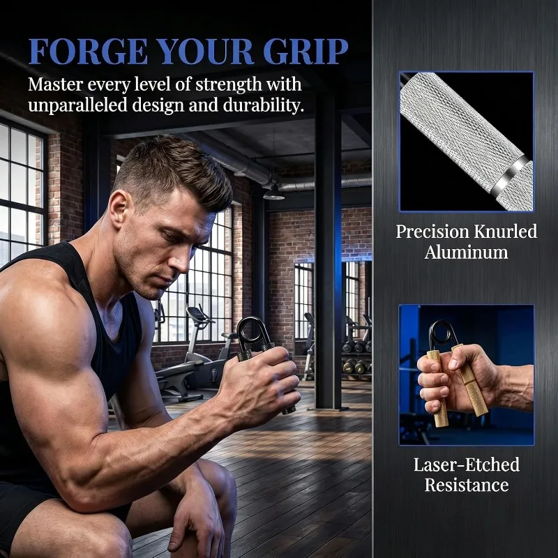 1PCS 50-350LB Metal Hand Gripper Strengthener Finger Exerciser Grip Strength Muscle Arms Trainer Recovery Wrist Gym Equipment