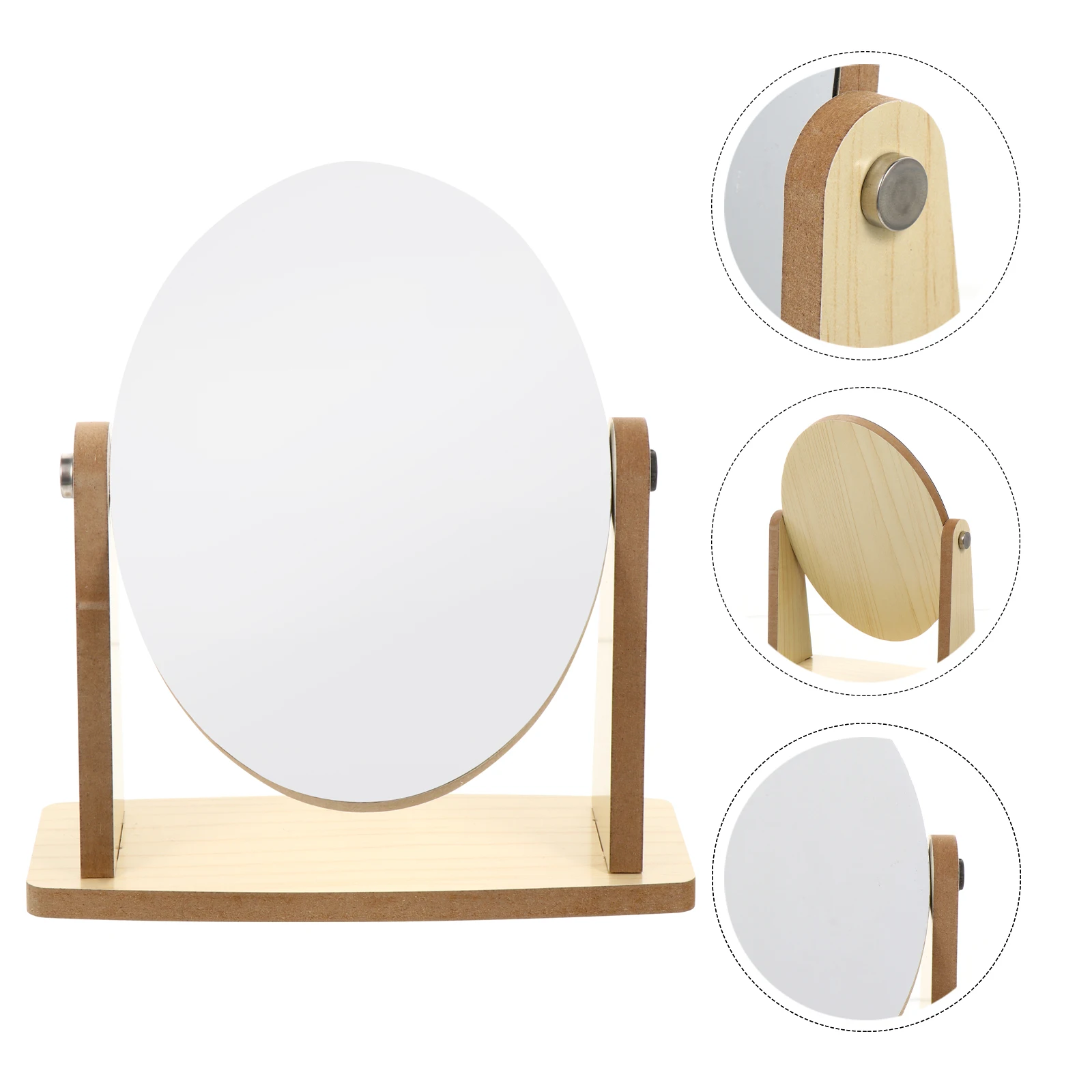 

1pc Chic Round Makeup Mirror Glass Surface Elegant Vanity Tabletop Bedroom Dressing Room Ornament Stable