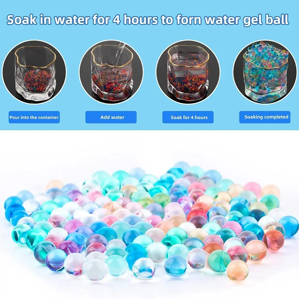 Perles d'Eau en Gel 20K avec Bouteille de 7 à 8mm, Non Toxique, Sans Taches, pour Pistolet à Boule et Éclaboussures