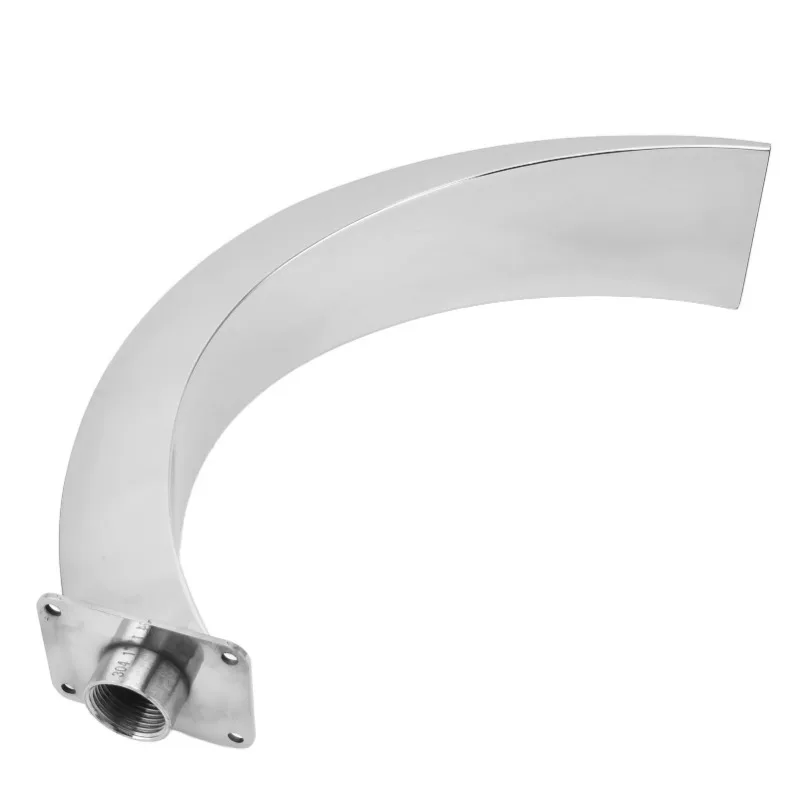 Pool Waterfall Fountain G1 Internal Thread 304 Stainless Steel Rounded Curved Design Outdoor Pool Fountain for Playground