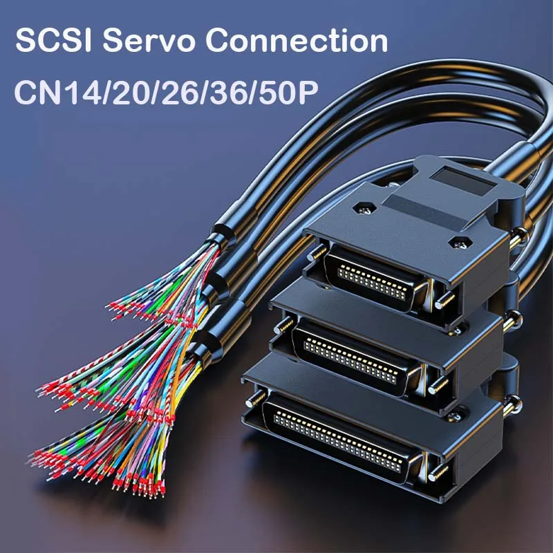 CN14Pin 20Pin 26Pin 36Pin 50Pin SCSI Servo Connection Cable with Terminal Loose Wire Shielded Line for Panasonic Yaskawa Cord