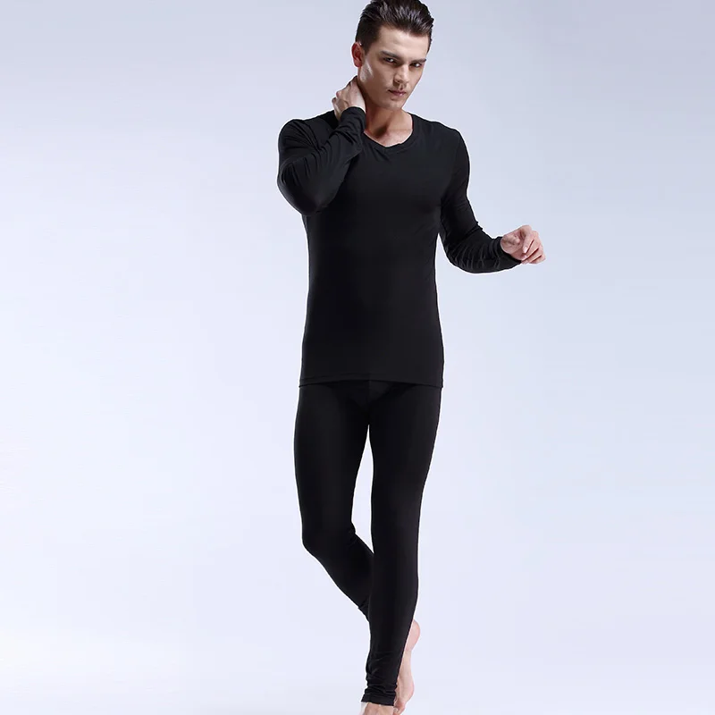 5 قطع للرجال من ملابس داخلية جونز طويلة دافئة ورقبة على شكل حرف V رفيعة ومريحة