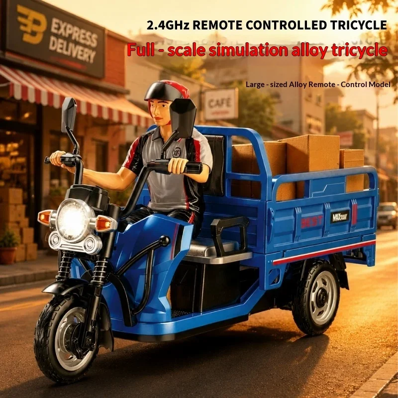 New In Stock JJRC C8843 Remote Control Tricycle 2.4Ghz Alloy Simulation Vehicle With Light Sound Effect Hobby Collection Gift