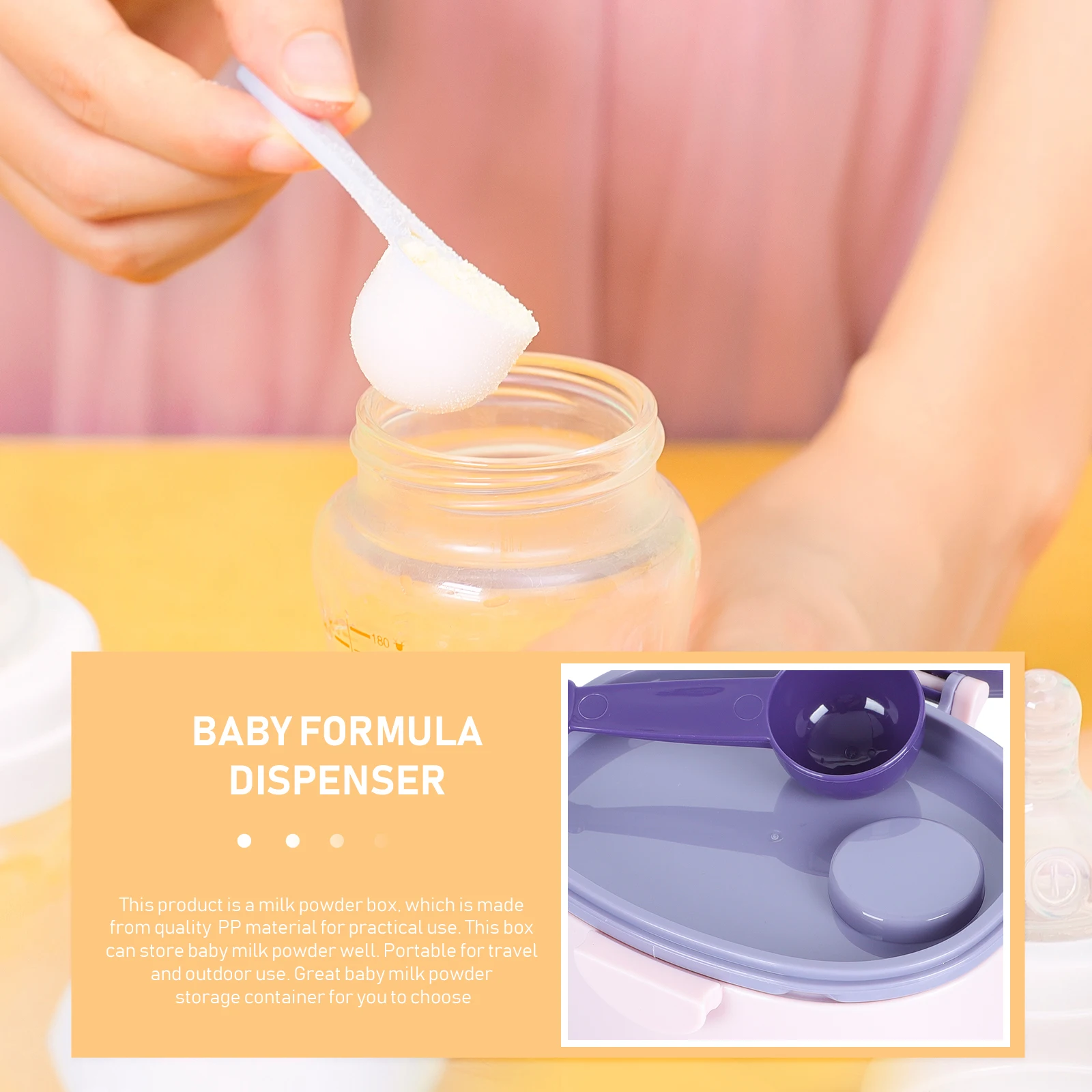 

1pc Portable Milk Box 500ml Safe PP Sealed Baby Food Storage Travel Dispenser Milk Powder Dispenser Container