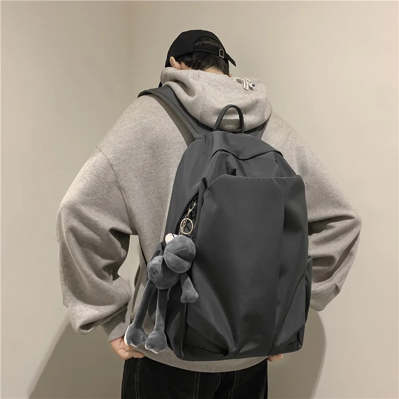 Schoolbag Students Cool Casual Simple Large Capacity 2023 New Fashionable Backpack Solid Color Casual Simple Travel Backpack