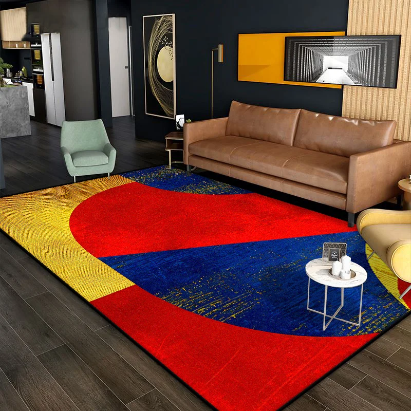 

Modern Abstract Geometric Area Rug for Living Room Bedroom Plush Non-Slip Floor Carpet Machine Washable Home Decor