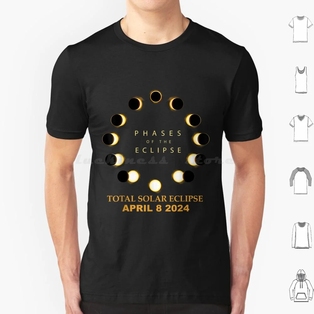 Total Solar 2024 Phases April 8th T Shirt 6xl Cotton Cool Tee