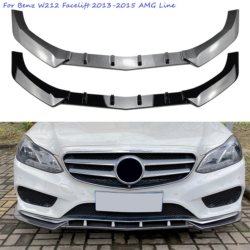 Car Front Bumper Spoiler Lip Lower Body Kit Splitter Cover For Mercedes Benz W212 Sport Model E250 E350 E400 E550 2013 2014 2015 