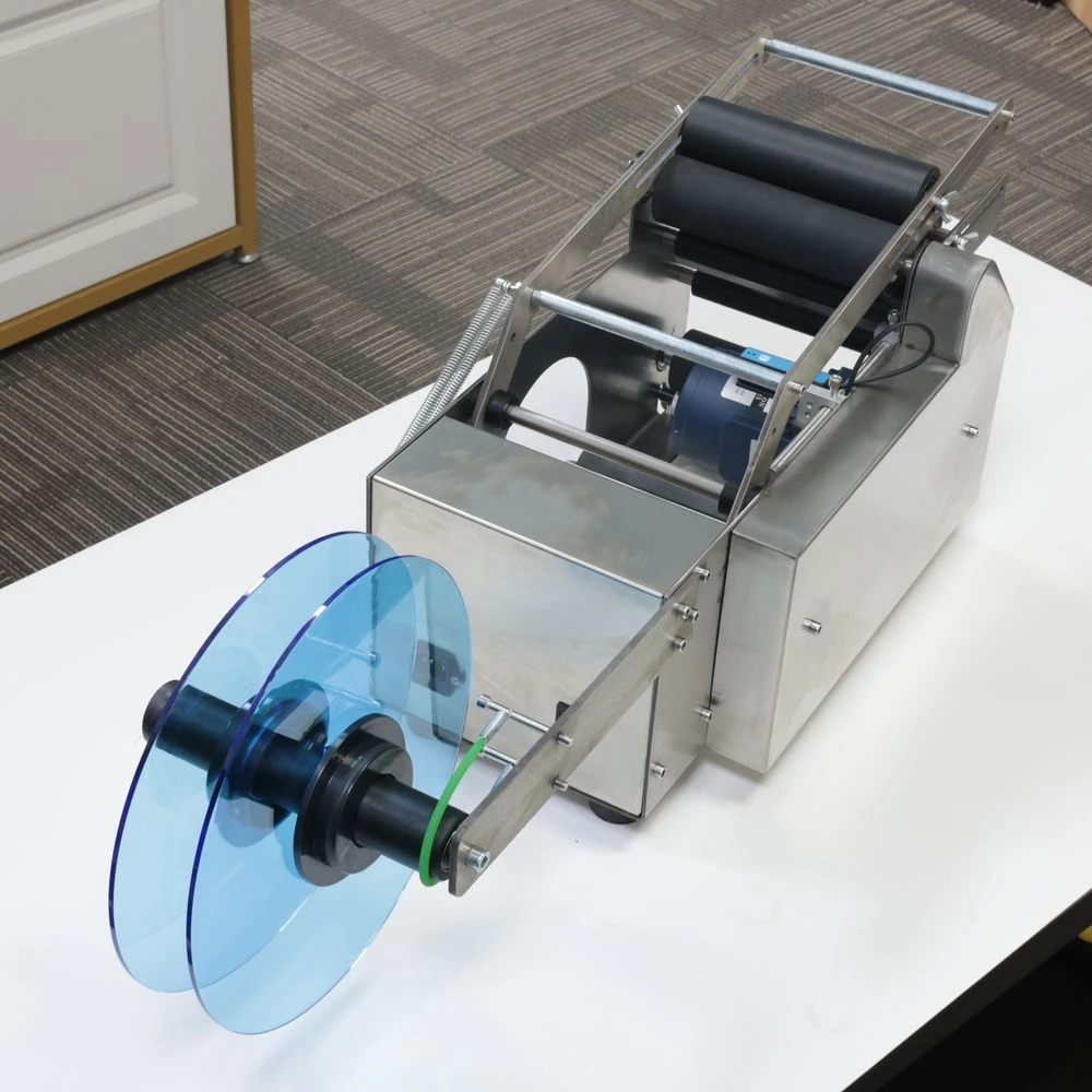 MT-50 Semi-automatic Label Applicator Tube Labeling Machine For Tube Label Lastic Glass Wine Bottle Adhesive Sticker Specimen