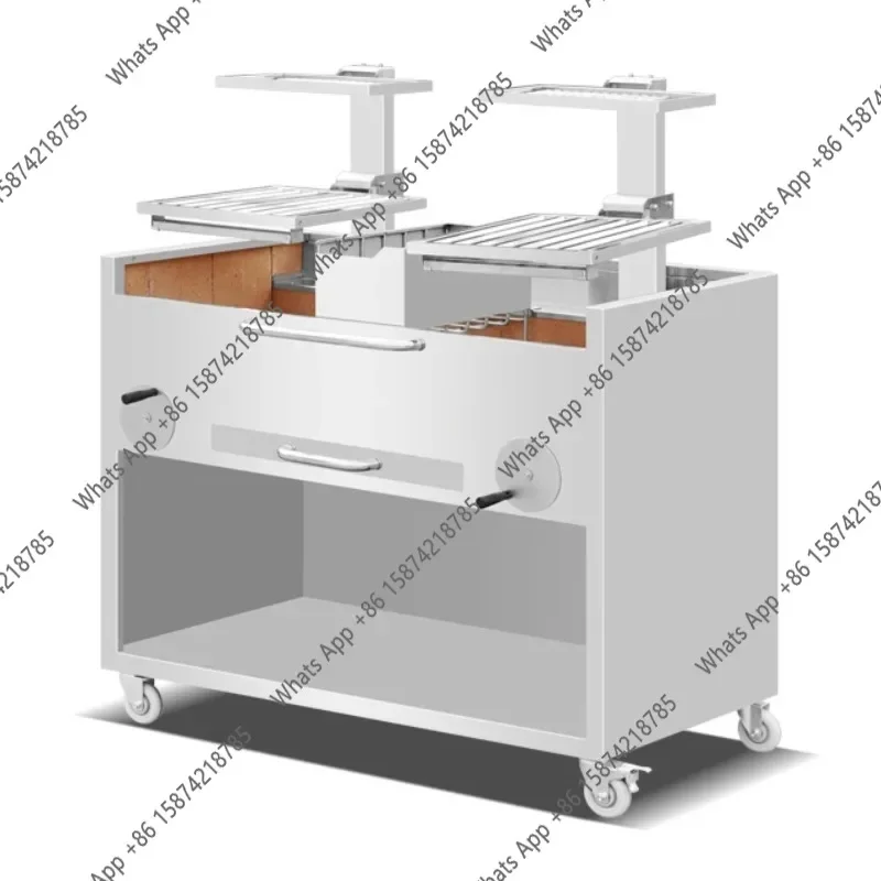 

46 C Stainless Steel BBQ Grill Counter Top Charcoal Grill Adjustable Height Charcoal Argentine Gril