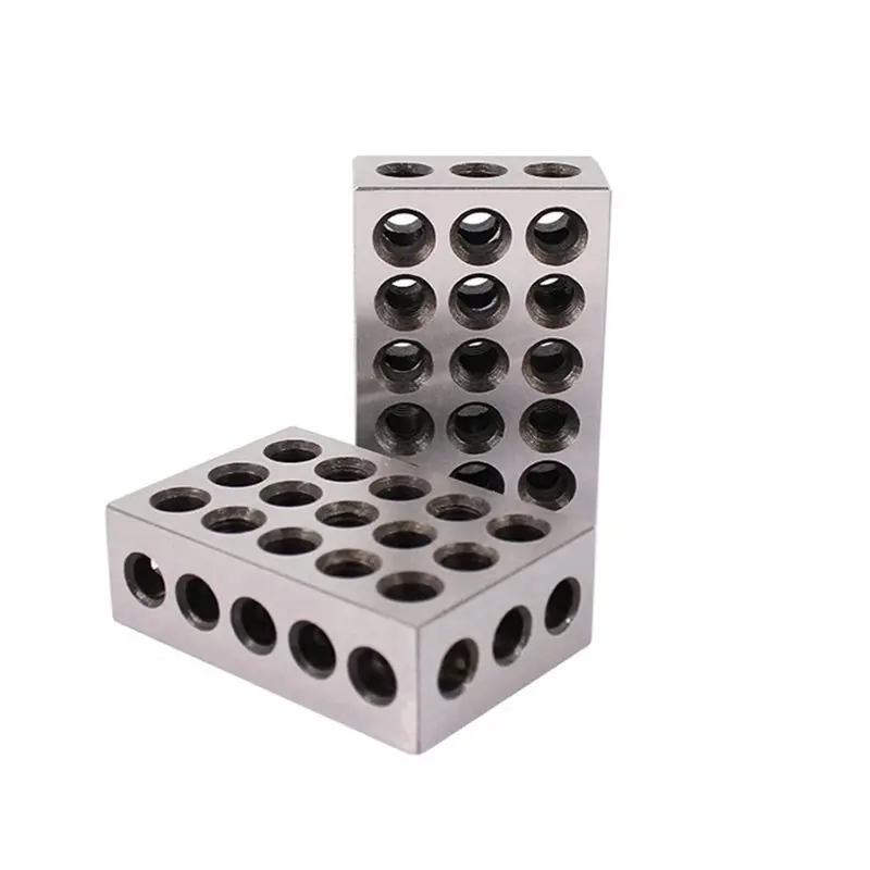 DT15 Milling Machine Parallel Pad Set 2pc, 25-50-75mm 23 Hole Gauge Block, Precision Tool Steel for Machinists, Woodworking