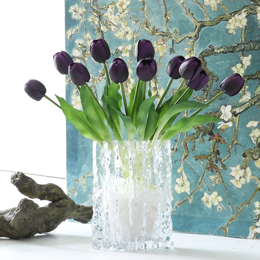 10 Stück Künstliche Blumen Latex-Tulpen Brautstrauß Hochzeitsdekoration Echt Aussehende Tulpenblumen Heimdekoration Party Tisch Blumendekoration – Detail 9