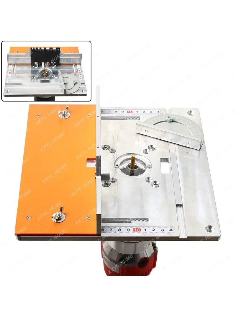 Aluminium Router Table Insert Plate Electric Wood Milling Flip Board With Miter Gauge Guide Set Table Saw Woodworking Workbench