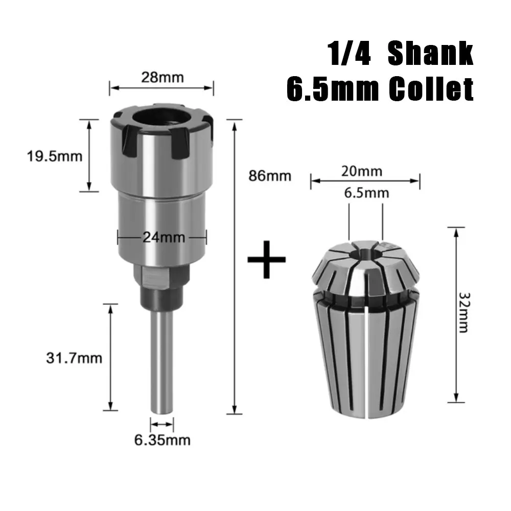 Fresa di estensione della macchina per incidere della pinza dell\'asta di estensione della punta del Router di Binoax per legno 1/4(1/2) gambo di 8MM