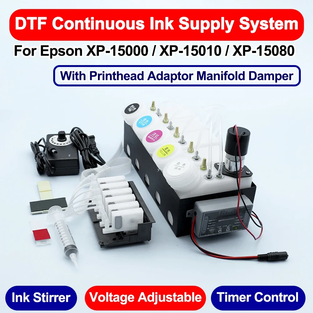 DTF CISS Modify Ink System For XP-15000 Without Chip White Ink Tank Stirrer Mixer XP15000 Timer Control XP 15000 DTF CISS Kit