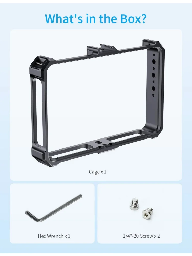 FEELWORLD Camera Monitor Cage for FEELWORLD F5 PRO, F5 Prox, F6 Plus, F6 PLUSX, Full Aluminum Alloy Material